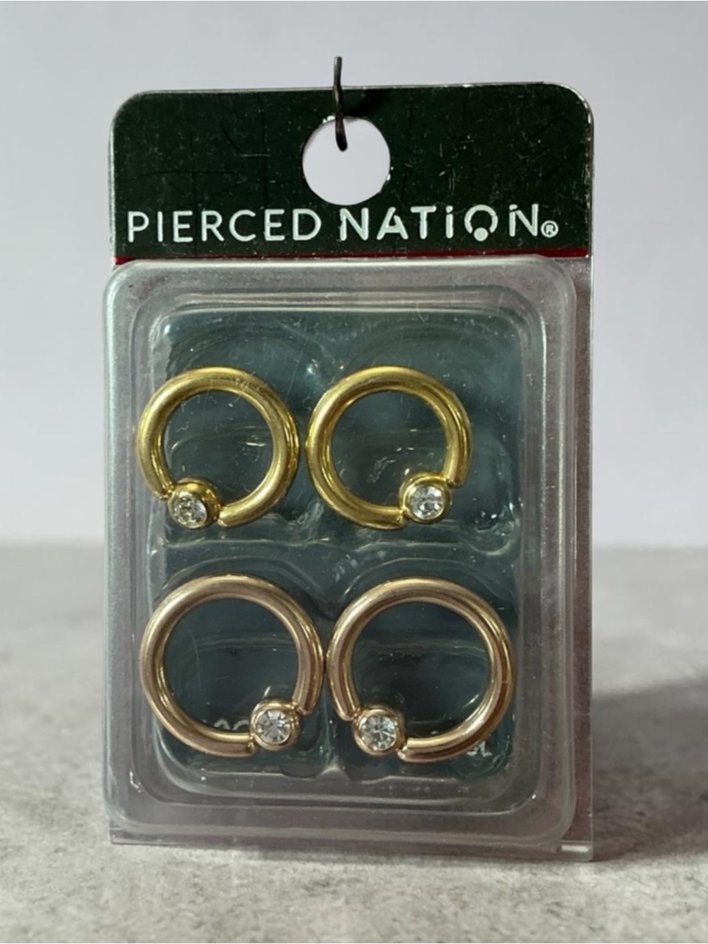Gold & Rose Gold Toned 10 Gauge 316L Closed Captive Bead Hoops